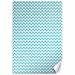 Blue White Chevron Canvas 12  X 18   by yoursparklingshop