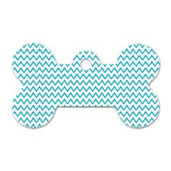 Blue White Chevron Dog Tag Bone (two Sides) by yoursparklingshop