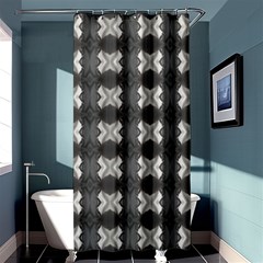 Black White Gray Crosses Shower Curtain 36  X 72  (stall)  by yoursparklingshop