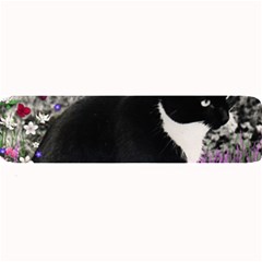 Freckles In Flowers Ii, Black White Tux Cat Large Bar Mats by DianeClancy