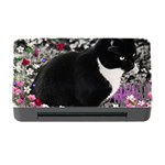 Freckles In Flowers Ii, Black White Tux Cat Memory Card Reader with CF Front