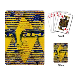 Conundrum Ii, Abstract Golden & Sapphire Goddess Playing Card by DianeClancy