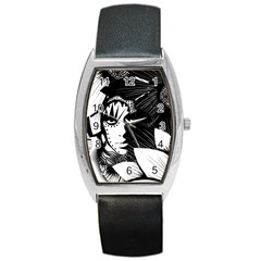 Woman Amongst Flowers Tonneau Leather Watch by DryInk