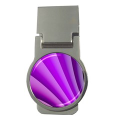 Gentle Folds Of Purple Money Clips (round)  by FunWithFibro