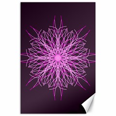 Pink Kaleidoscope Flower Mandala Art Canvas 24  X 36  by yoursparklingshop