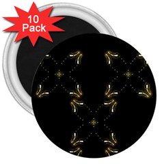 Festive Black Golden Lights  3  Magnets (10 Pack)  by yoursparklingshop
