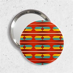 Shapes In Retro Colors Pattern                        			2 25  Handbag Mirror by LalyLauraFLM