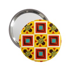 Retro Colors Squares Pattern                            			2 25  Handbag Mirror by LalyLauraFLM