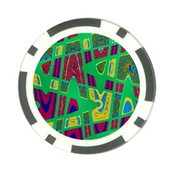 Bright Green Mod Pop Art Poker Chip Card Guards by BrightVibesDesign