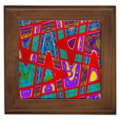 Bright Red Mod Pop Art Framed Tiles by BrightVibesDesign