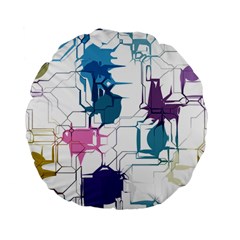 Cracked Wall                                 	standard 15  Premium Flano Round Cushion by LalyLauraFLM