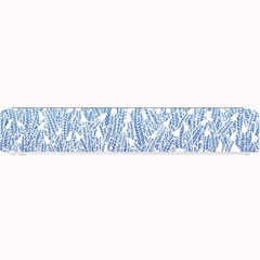 Blue Ombre Feather Pattern, White, Small Bar Mat by Zandiepants