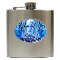 Clockwork Blue Hip Flask (6 Oz) by icarusismartdesigns