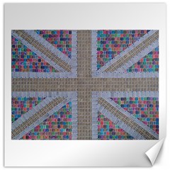 Multicoloured Union Jack Canvas 20  X 20   by cocksoupart