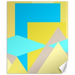 Blue Yellow Shapes                                                        			canvas 8  X 10  by LalyLauraFLM