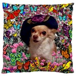 Chi Chi In Butterflies, Chihuahua Dog In Cute Hat Standard Flano Cushion Case (One Side) Front