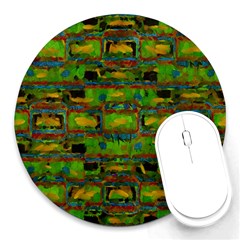 Paint Bricks                                                                 			round Mousepad by LalyLauraFLM