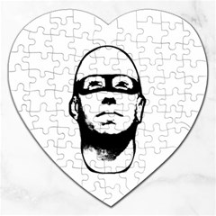 Baldhead Hero Comic Illustration Jigsaw Puzzle (heart) by dflcprints