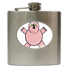 Pink Rhino Hip Flask (6 Oz) by Valentinaart