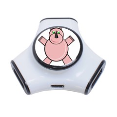 Pink Rhino 3-port Usb Hub by Valentinaart