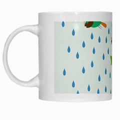 Birds In The Rain White Mugs by justynapszczolka