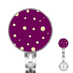 Purple And Yellow Bubbles Stainless Steel Nurses Watch by Valentinaart