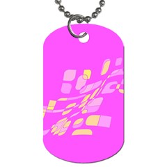 Pink Abstraction Dog Tag (one Side) by Valentinaart