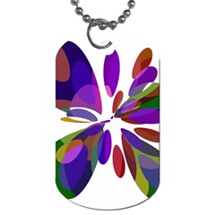 Colorful Abstract Flower Dog Tag (two Sides) by Valentinaart