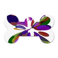 Colorful Abstract Flower Dog Tag Bone (one Side) by Valentinaart