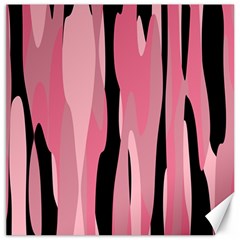 Black And Pink Camo Abstract Canvas 12  X 12   by TRENDYcouture