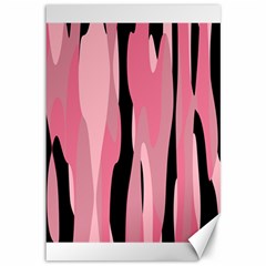 Black And Pink Camo Abstract Canvas 12  X 18   by TRENDYcouture