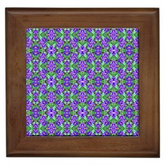 Pretty Purple Flowers Pattern Framed Tiles by BrightVibesDesign