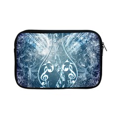 Music, Decorative Clef With Floral Elements In Blue Colors Apple Ipad Mini Zipper Cases by FantasyWorld7