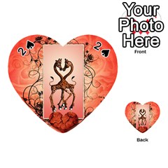 Cute Giraffe In Love With Heart And Floral Elements Playing Cards 54 (heart)  by FantasyWorld7