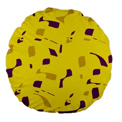 Yellow And Purple Pattern Large 18  Premium Round Cushions by Valentinaart