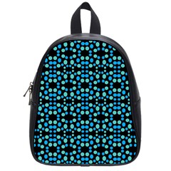 Dots Pattern Turquoise Blue School Bags (small)  by BrightVibesDesign