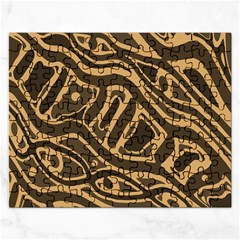 Brown Abstract Art Rectangular Jigsaw Puzzl by Valentinaart