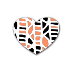 Orange Decor Rubber Coaster (heart)  by Valentinaart