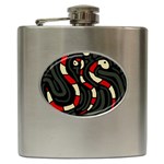 Red snakes Hip Flask (6 oz) Front