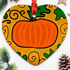 Thanksgiving Pumpkin Ornament (heart)  by Valentinaart