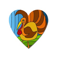 Thanksgiving Turkey  Heart Magnet by Valentinaart