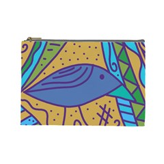 Blue Bird Cosmetic Bag (large)  by Valentinaart