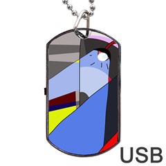 Street Light Dog Tag Usb Flash (one Side) by Valentinaart