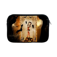 Halloween, Cute Girl With Pumpkin And Spiders Apple Ipad Mini Zipper Cases by FantasyWorld7