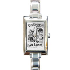 Vintage Song Sheet Lyrics Black White Typography Rectangle Italian Charm Watch by yoursparklingshop