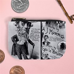 Vintage Song Sheet Lyrics Black White Typography Mini Coin Purses by yoursparklingshop