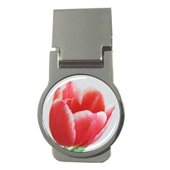 Tulip Red Watercolor Painting Money Clips (round)  by picsaspassion