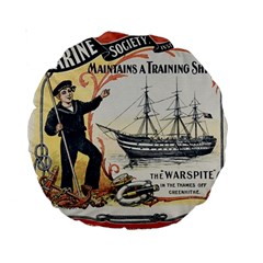 Vintage Advertisement British Navy Marine Typography Standard 15  Premium Round Cushions by yoursparklingshop