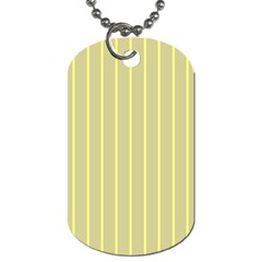 Summer Sand Color Yellow Stripes Pattern Dog Tag (one Side) by picsaspassion