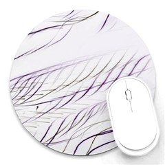 Lilac Stripes Round Mousepads by picsaspassion